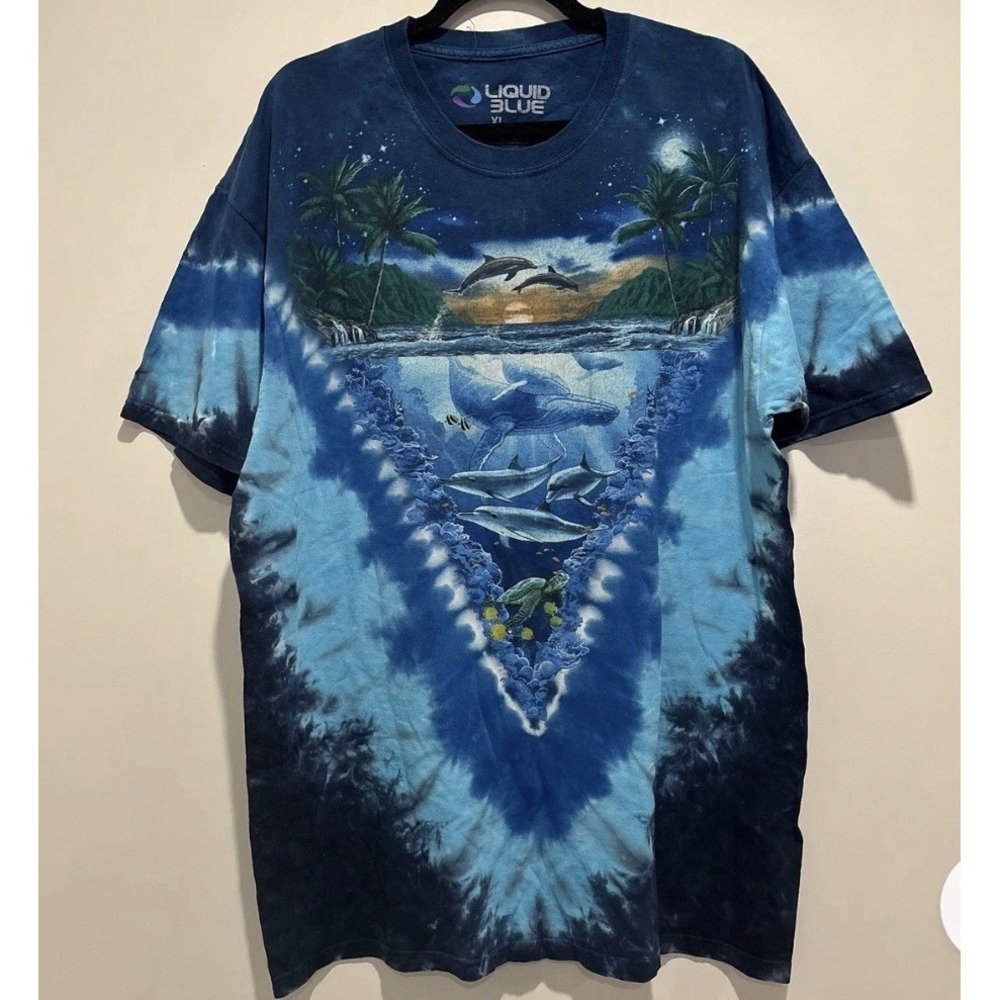 Liquid Blue‎ Shirt Night Time Dive Tie Dye Tshirt Medium New